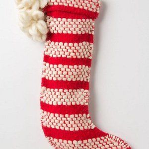 ISO Anthropologie Looped and Loomed red/white stocking